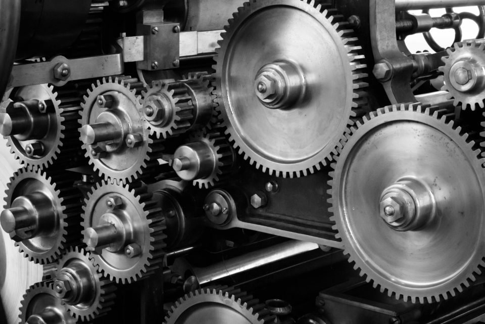 Engrenagens industriais em aço